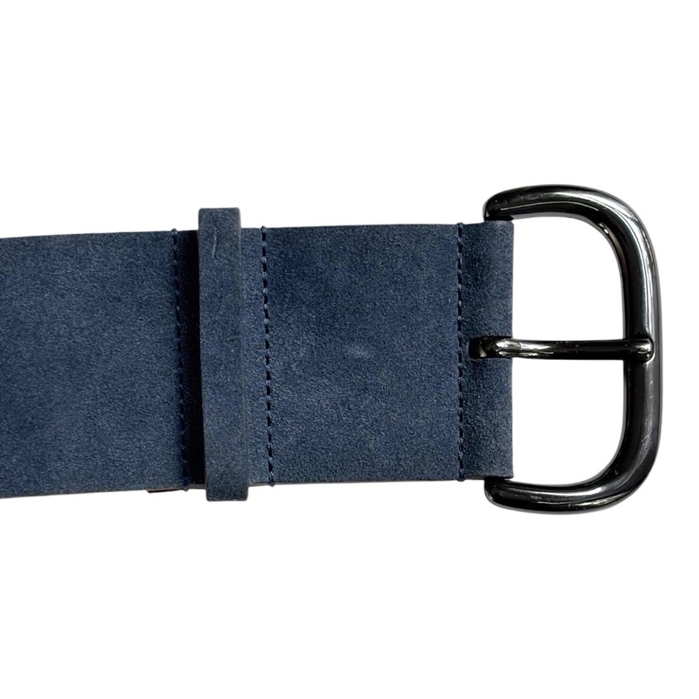 Carlisle blue suede finished leather hip belt curved with a gunmetal buckle |M - Picture 12 of 16